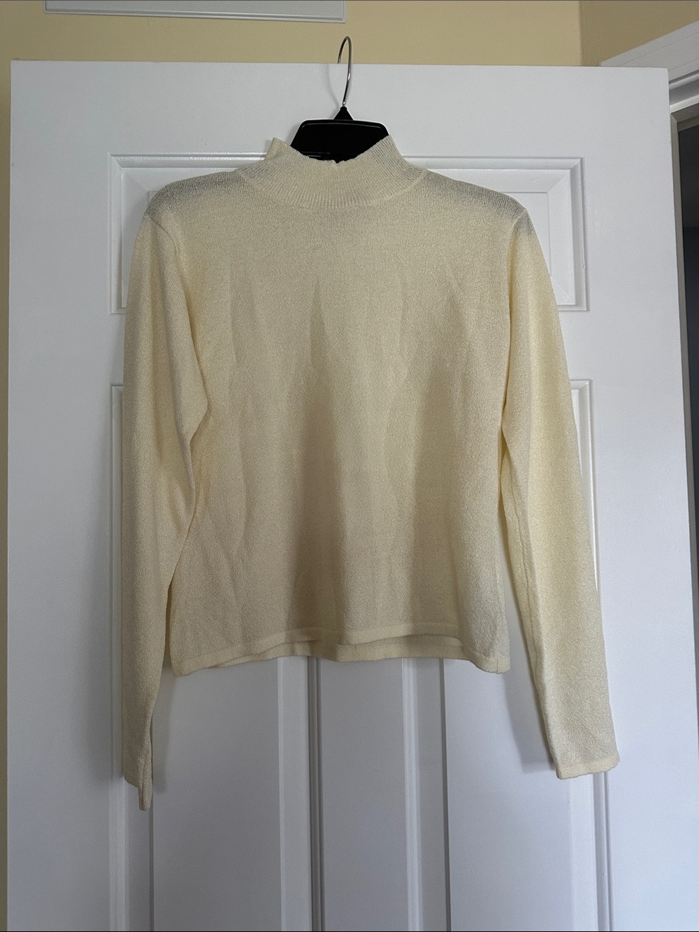 Emma James Cream Mock Neck Long Sleeve Top